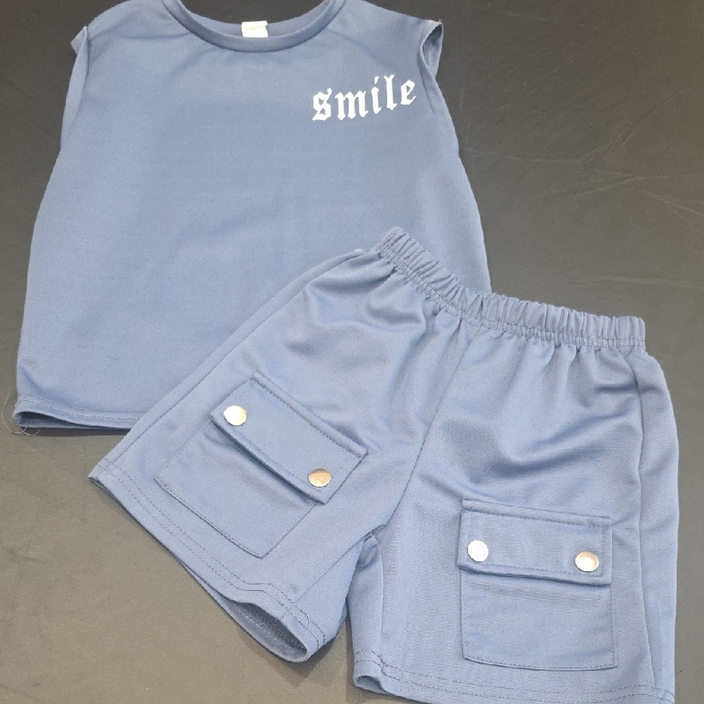 SHEIN Blue Kids Matching Set